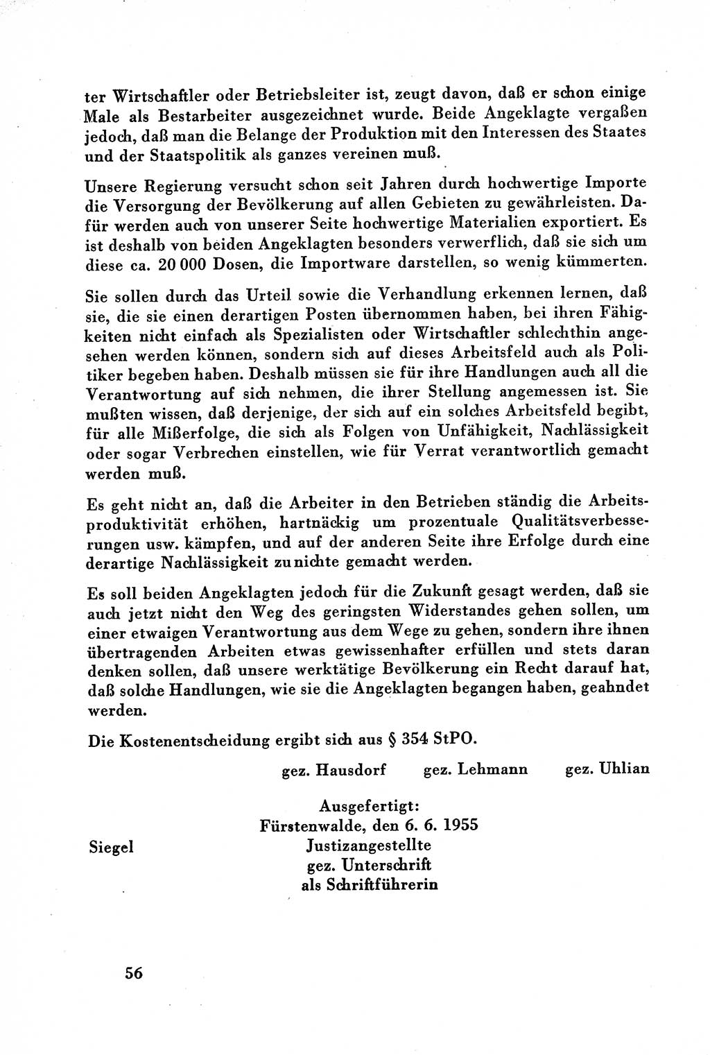 Dokumente des Unrechts, das SED-Regime [Deutsche Demokratische Republik (DDR)] in der Praxis, Bundesministerium für gesamtdeutsche Fragen (BMG) [Bundesrepublik Deutschland (BRD)] 1957, Seite 56 (Dok. UnR. SED-Reg. DDR BMG BRD 1957, S. 56)