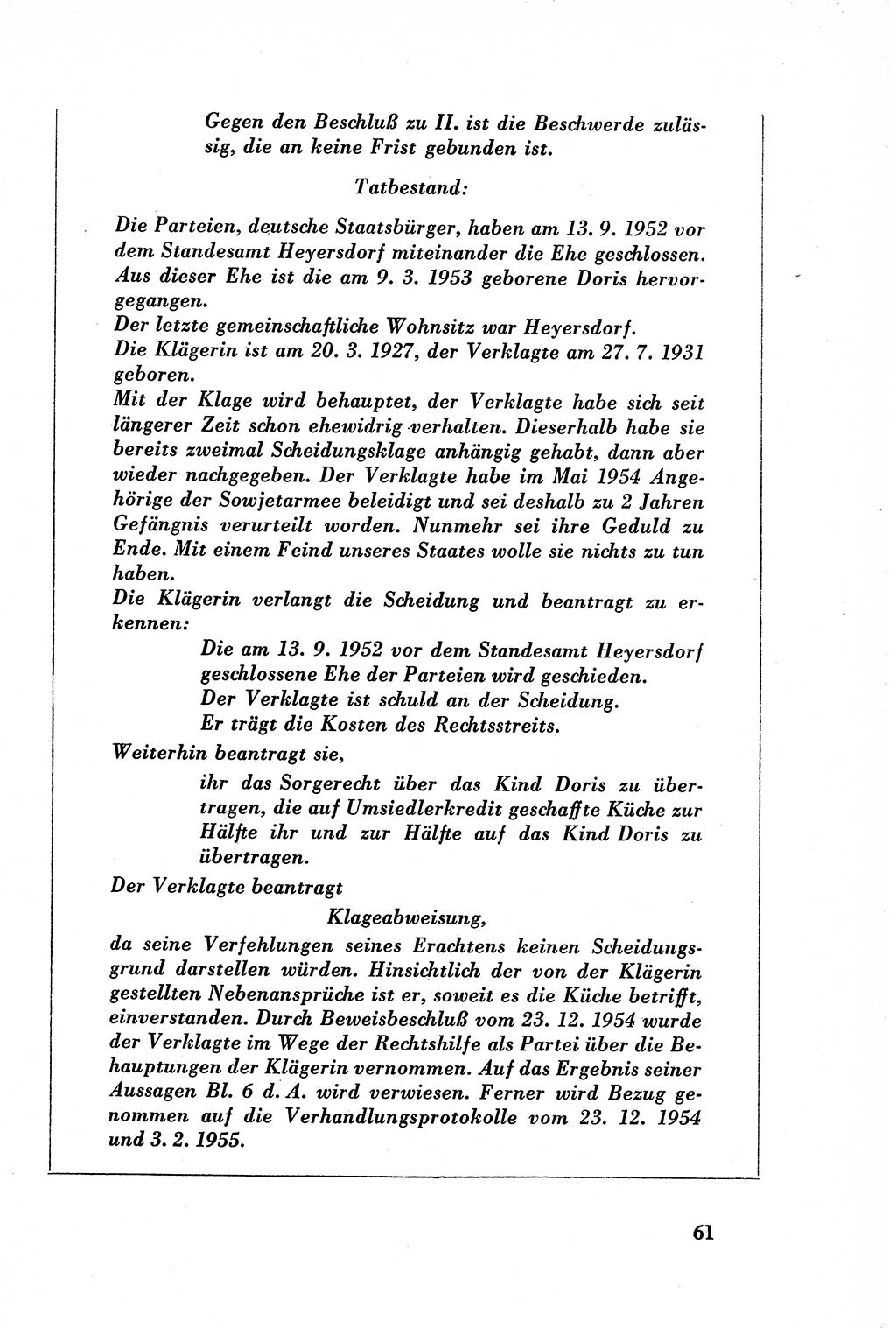 Dokumente des Unrechts, das SED-Regime [Deutsche Demokratische Republik (DDR)] in der Praxis, Bundesministerium für gesamtdeutsche Fragen (BMG) [Bundesrepublik Deutschland (BRD)] 1957, Seite 61 (Dok. UnR. SED-Reg. DDR BMG BRD 1957, S. 61)