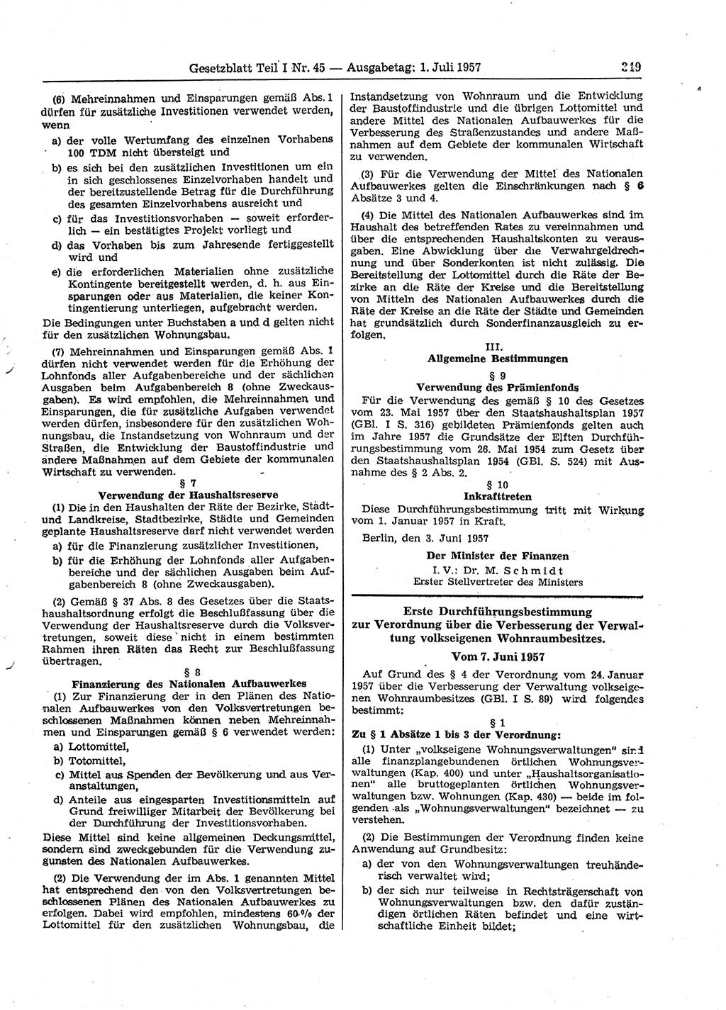 Gesetzblatt (GBl.) der Deutschen Demokratischen Republik (DDR) Teil Ⅰ 1957, Seite 349 (GBl. DDR Ⅰ 1957, S. 349)
