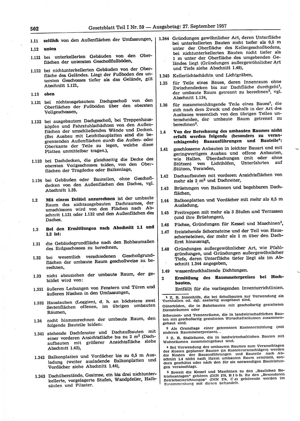 Gesetzblatt (GBl.) der Deutschen Demokratischen Republik (DDR) Teil Ⅰ 1957, Seite 502 (GBl. DDR Ⅰ 1957, S. 502)