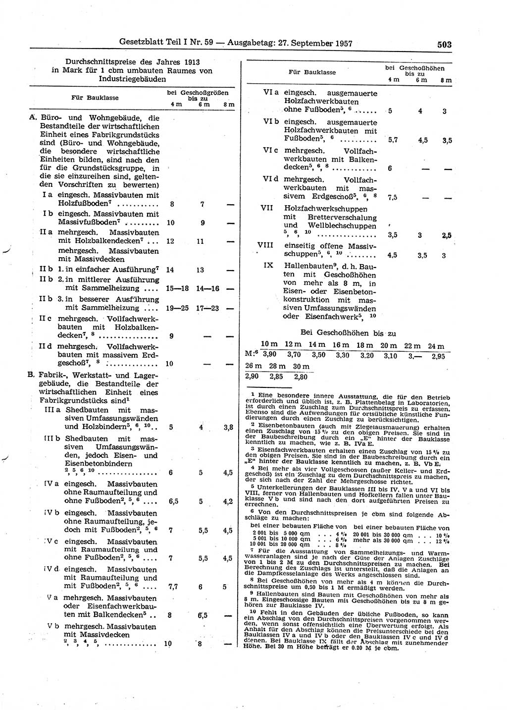 Gesetzblatt (GBl.) der Deutschen Demokratischen Republik (DDR) Teil Ⅰ 1957, Seite 503 (GBl. DDR Ⅰ 1957, S. 503)
