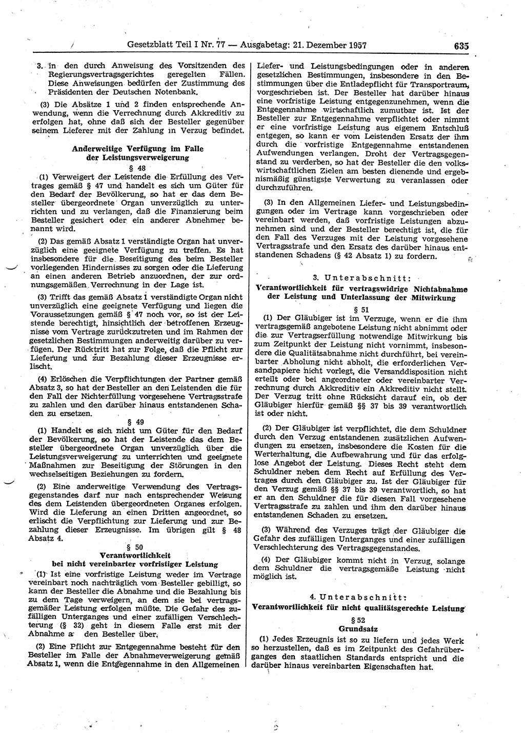 Gesetzblatt (GBl.) der Deutschen Demokratischen Republik (DDR) Teil Ⅰ 1957, Seite 635 (GBl. DDR Ⅰ 1957, S. 635)