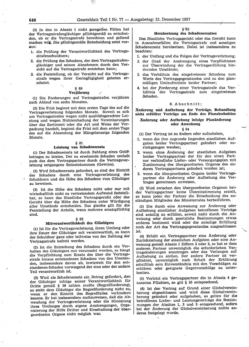 Gesetzblatt (GBl.) der Deutschen Demokratischen Republik (DDR) Teil Ⅰ 1957, Seite 640 (GBl. DDR Ⅰ 1957, S. 640)