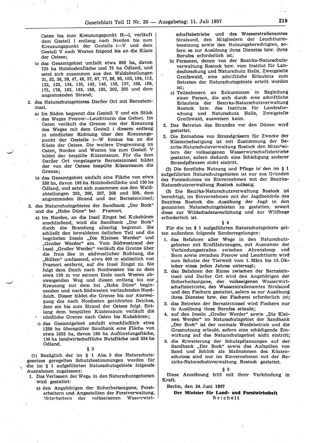 Gesetzblatt (GBl.) der Deutschen Demokratischen Republik (DDR) Teil ⅠⅠ 1957, Seite 219 (GBl. DDR ⅠⅠ 1957, S. 219)