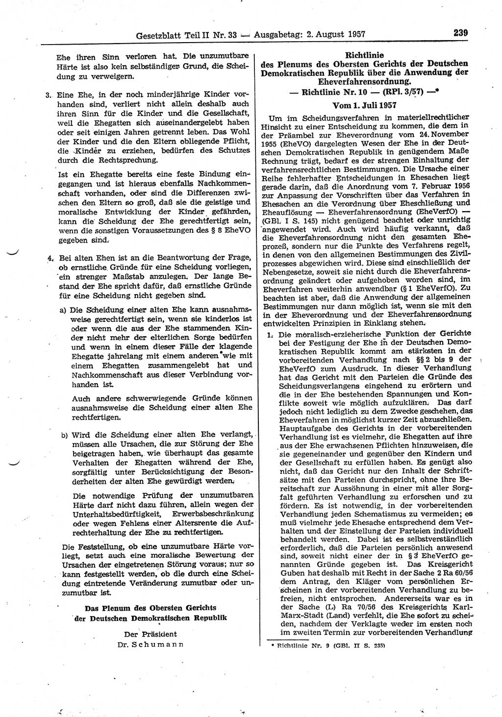 Gesetzblatt (GBl.) der Deutschen Demokratischen Republik (DDR) Teil ⅠⅠ 1957, Seite 239 (GBl. DDR ⅠⅠ 1957, S. 239)