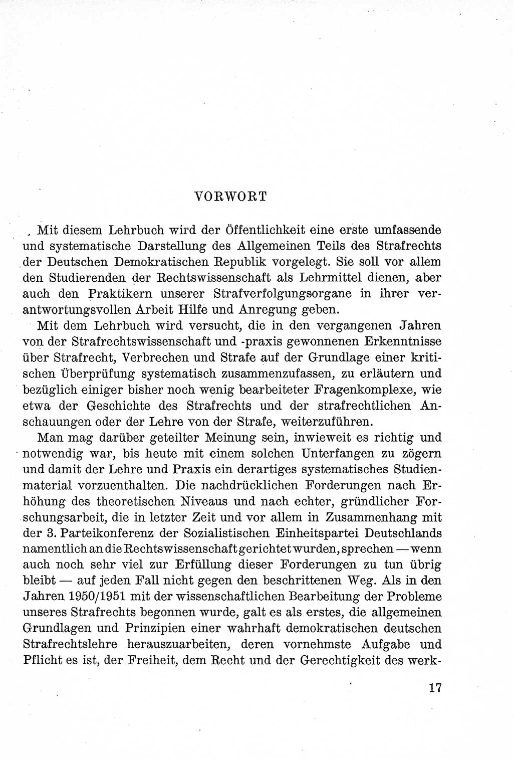 Lehrbuch des Strafrechts der Deutschen Demokratischen Republik (DDR), Allgemeiner Teil 1957, Seite 17 (Lb. Strafr. DDR AT 1957, S. 17)