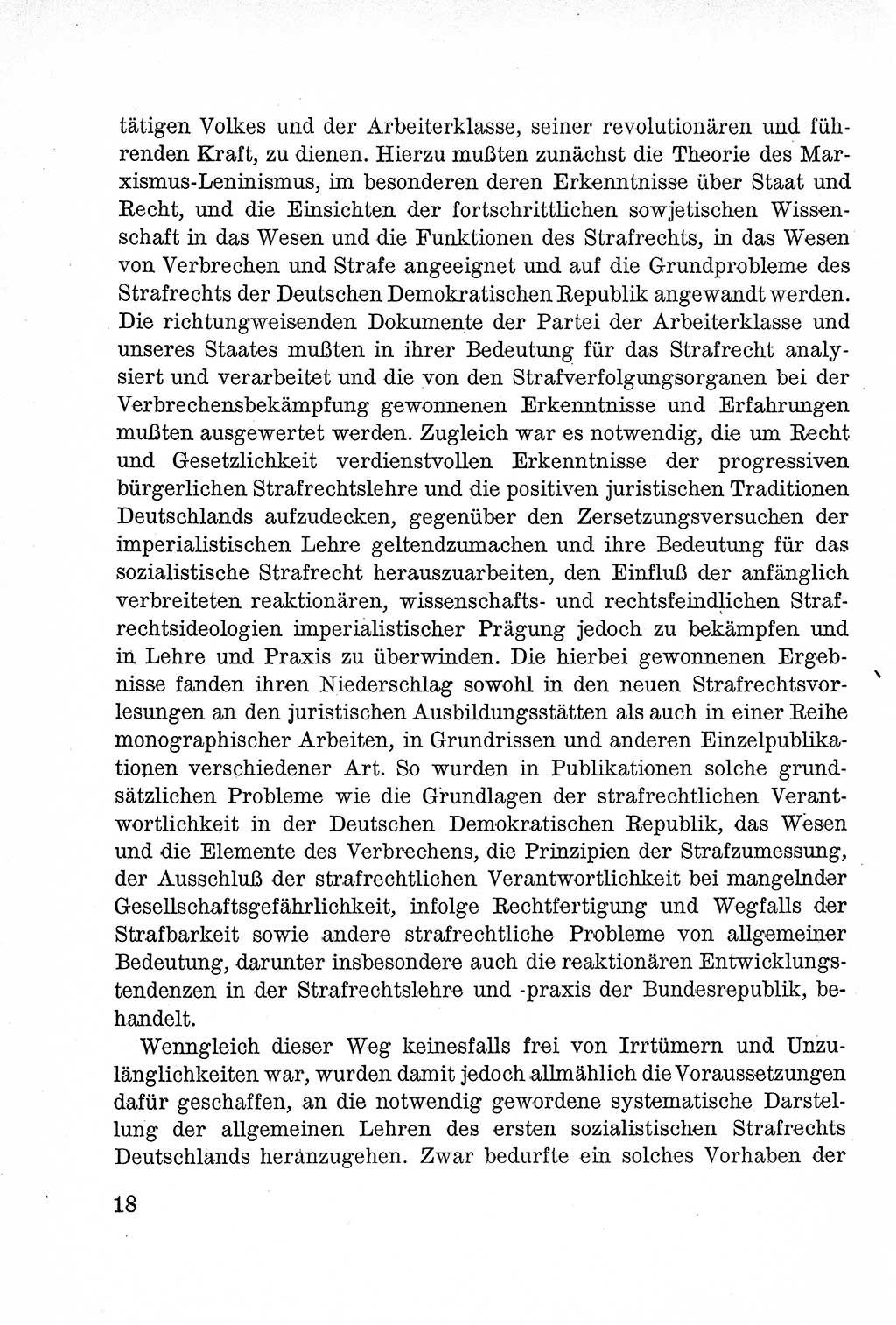 Lehrbuch des Strafrechts der Deutschen Demokratischen Republik (DDR), Allgemeiner Teil 1957, Seite 18 (Lb. Strafr. DDR AT 1957, S. 18)