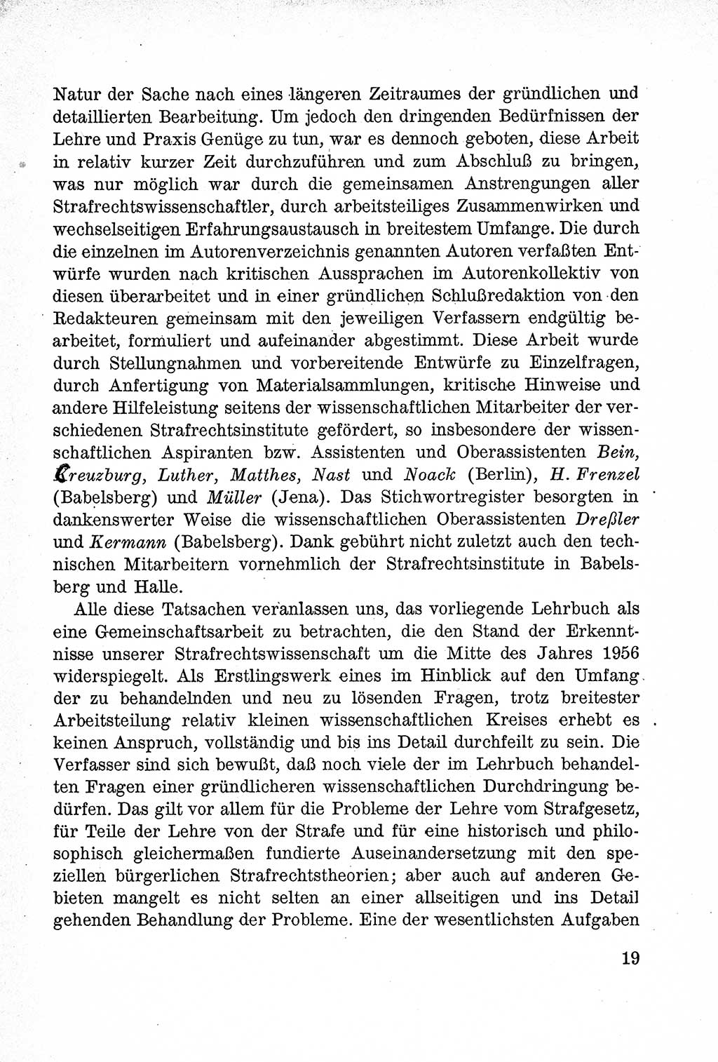 Lehrbuch des Strafrechts der Deutschen Demokratischen Republik (DDR), Allgemeiner Teil 1957, Seite 19 (Lb. Strafr. DDR AT 1957, S. 19)