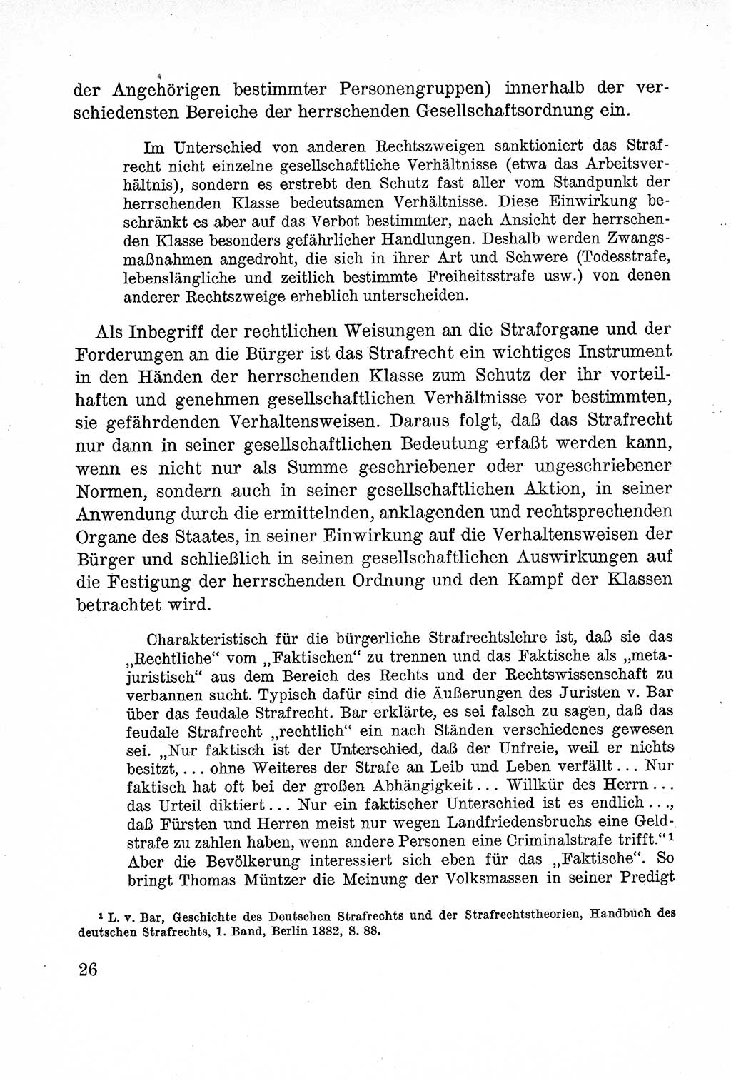 Lehrbuch des Strafrechts der Deutschen Demokratischen Republik (DDR), Allgemeiner Teil 1957, Seite 26 (Lb. Strafr. DDR AT 1957, S. 26)