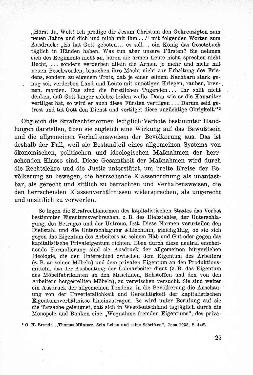 Lehrbuch des Strafrechts der Deutschen Demokratischen Republik (DDR), Allgemeiner Teil 1957, Seite 27 (Lb. Strafr. DDR AT 1957, S. 27)