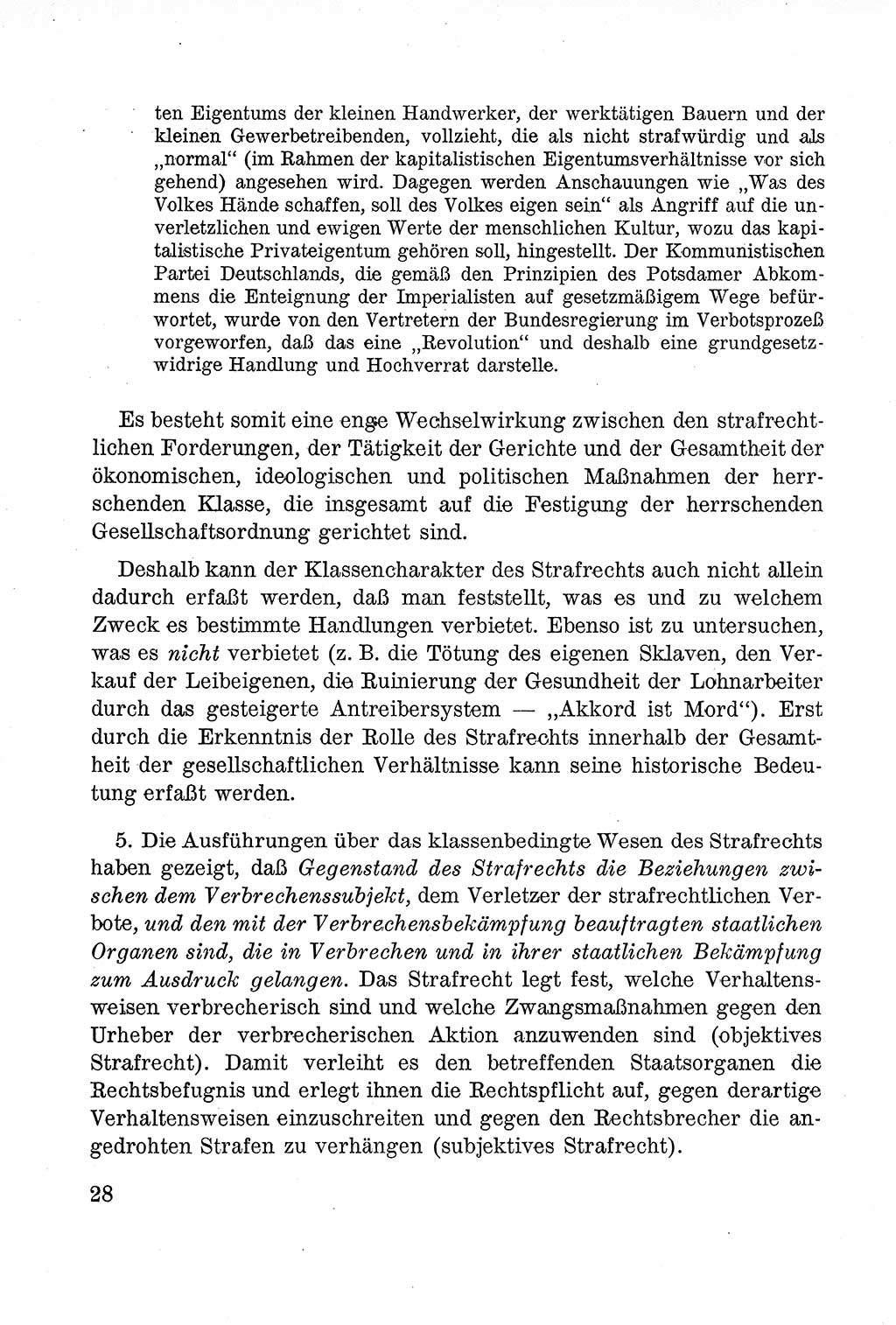 Lehrbuch des Strafrechts der Deutschen Demokratischen Republik (DDR), Allgemeiner Teil 1957, Seite 28 (Lb. Strafr. DDR AT 1957, S. 28)