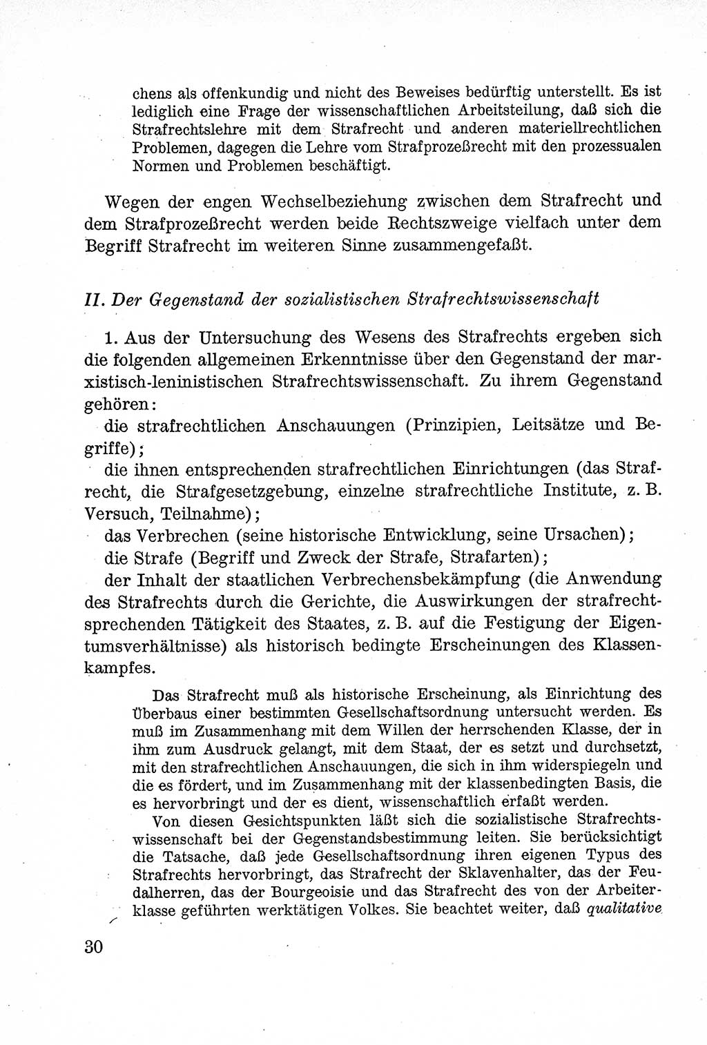 Lehrbuch des Strafrechts der Deutschen Demokratischen Republik (DDR), Allgemeiner Teil 1957, Seite 30 (Lb. Strafr. DDR AT 1957, S. 30)