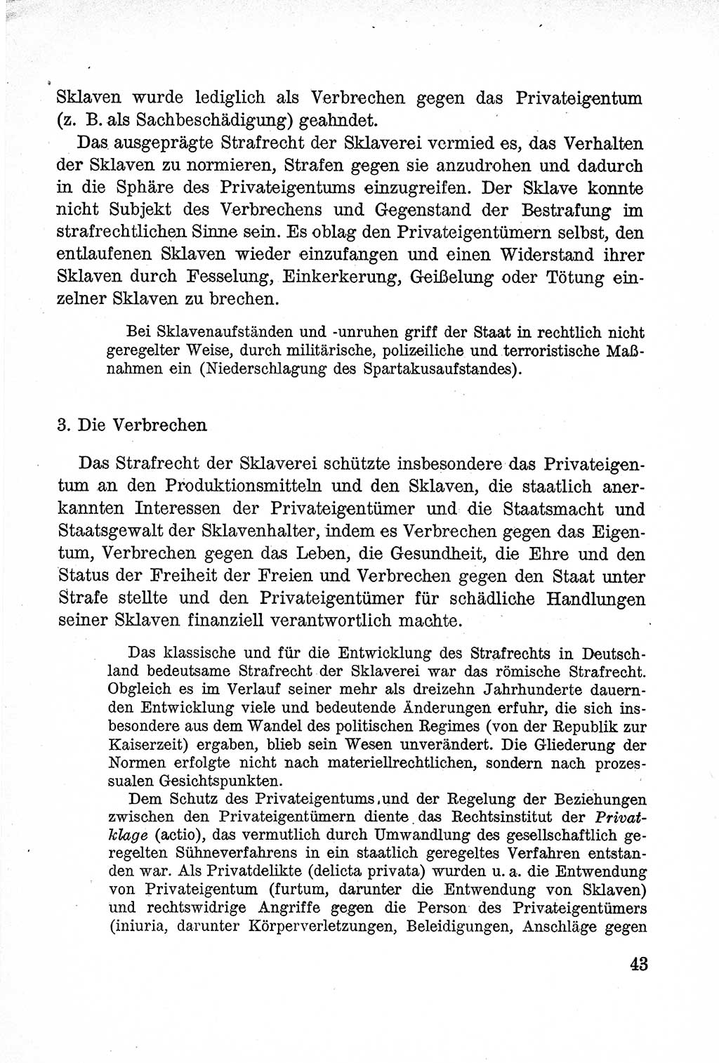 Lehrbuch des Strafrechts der Deutschen Demokratischen Republik (DDR), Allgemeiner Teil 1957, Seite 43 (Lb. Strafr. DDR AT 1957, S. 43)