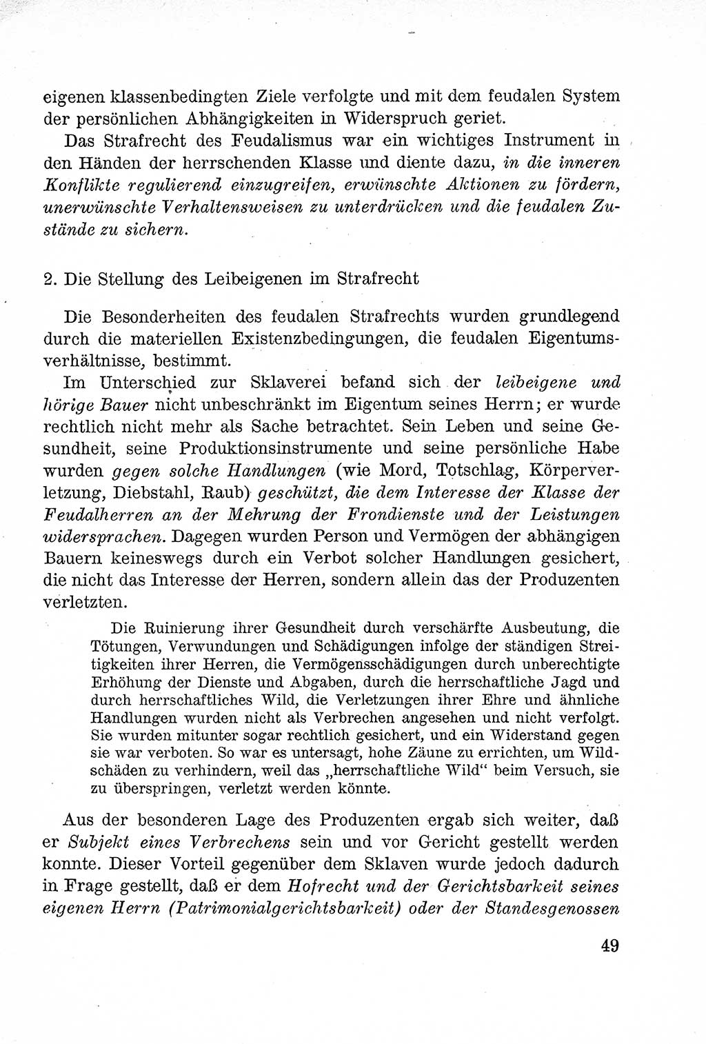 Lehrbuch des Strafrechts der Deutschen Demokratischen Republik (DDR), Allgemeiner Teil 1957, Seite 49 (Lb. Strafr. DDR AT 1957, S. 49)