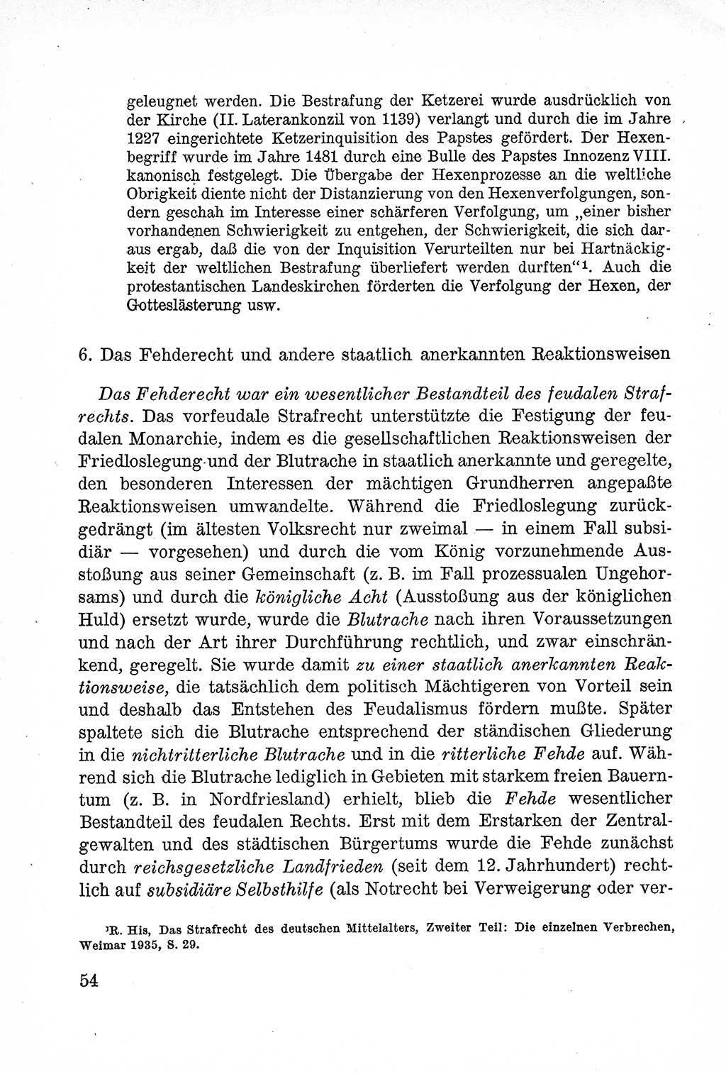 Lehrbuch des Strafrechts der Deutschen Demokratischen Republik (DDR), Allgemeiner Teil 1957, Seite 54 (Lb. Strafr. DDR AT 1957, S. 54)