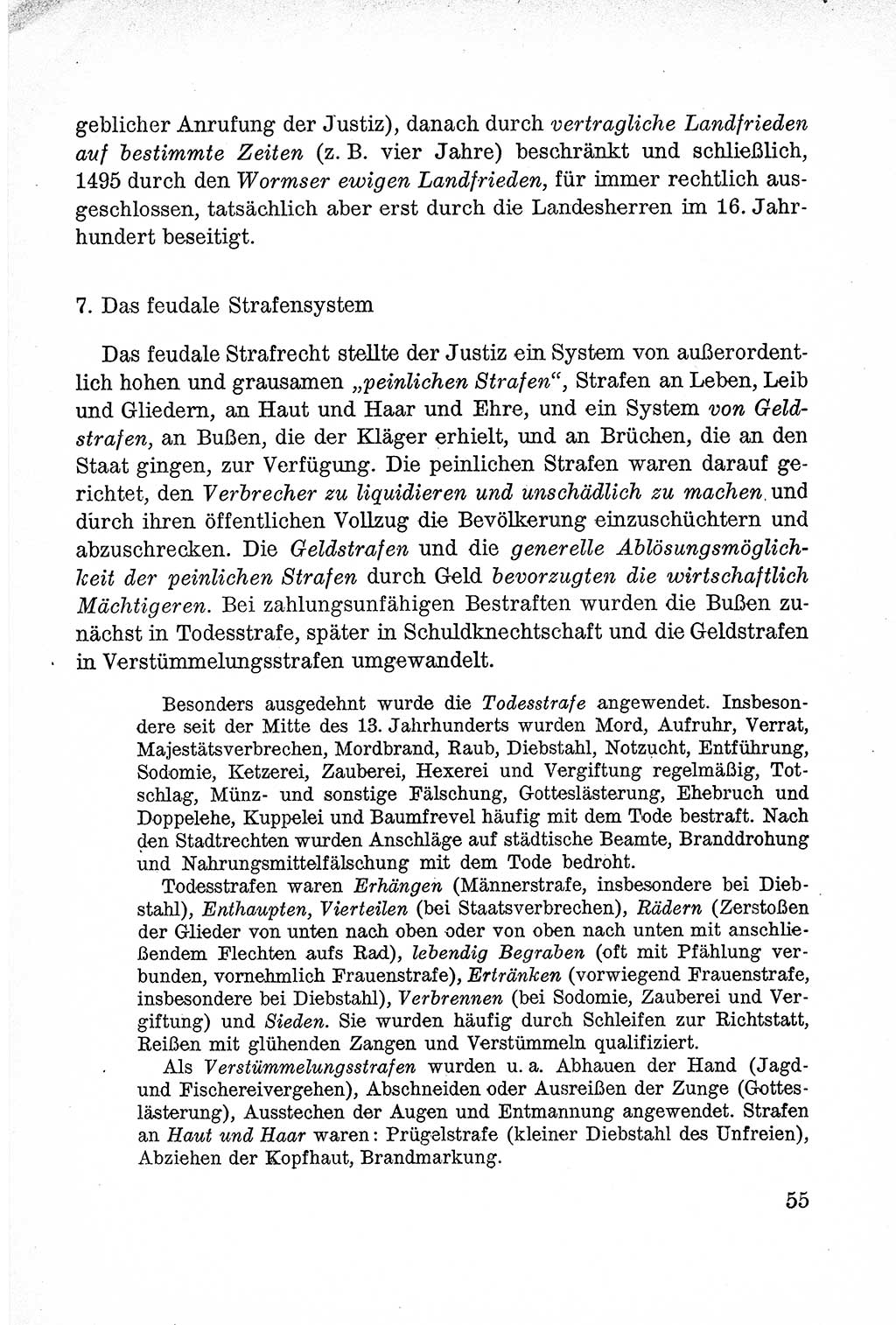 Lehrbuch des Strafrechts der Deutschen Demokratischen Republik (DDR), Allgemeiner Teil 1957, Seite 55 (Lb. Strafr. DDR AT 1957, S. 55)