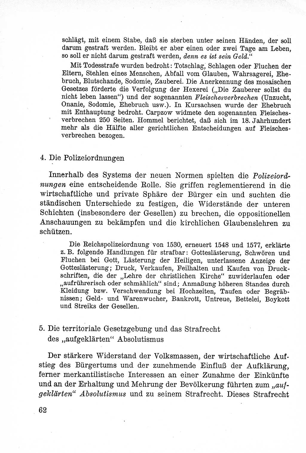 Lehrbuch des Strafrechts der Deutschen Demokratischen Republik (DDR), Allgemeiner Teil 1957, Seite 62 (Lb. Strafr. DDR AT 1957, S. 62)