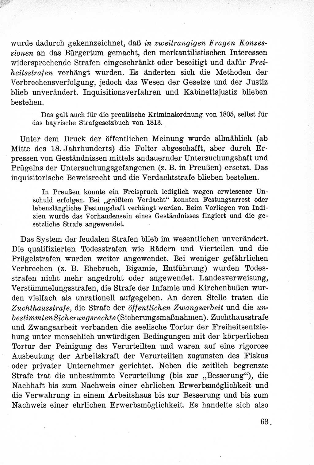 Lehrbuch des Strafrechts der Deutschen Demokratischen Republik (DDR), Allgemeiner Teil 1957, Seite 63 (Lb. Strafr. DDR AT 1957, S. 63)