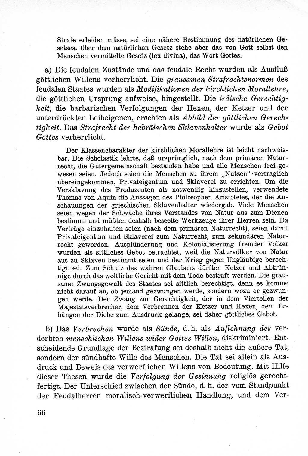 Lehrbuch des Strafrechts der Deutschen Demokratischen Republik (DDR), Allgemeiner Teil 1957, Seite 66 (Lb. Strafr. DDR AT 1957, S. 66)