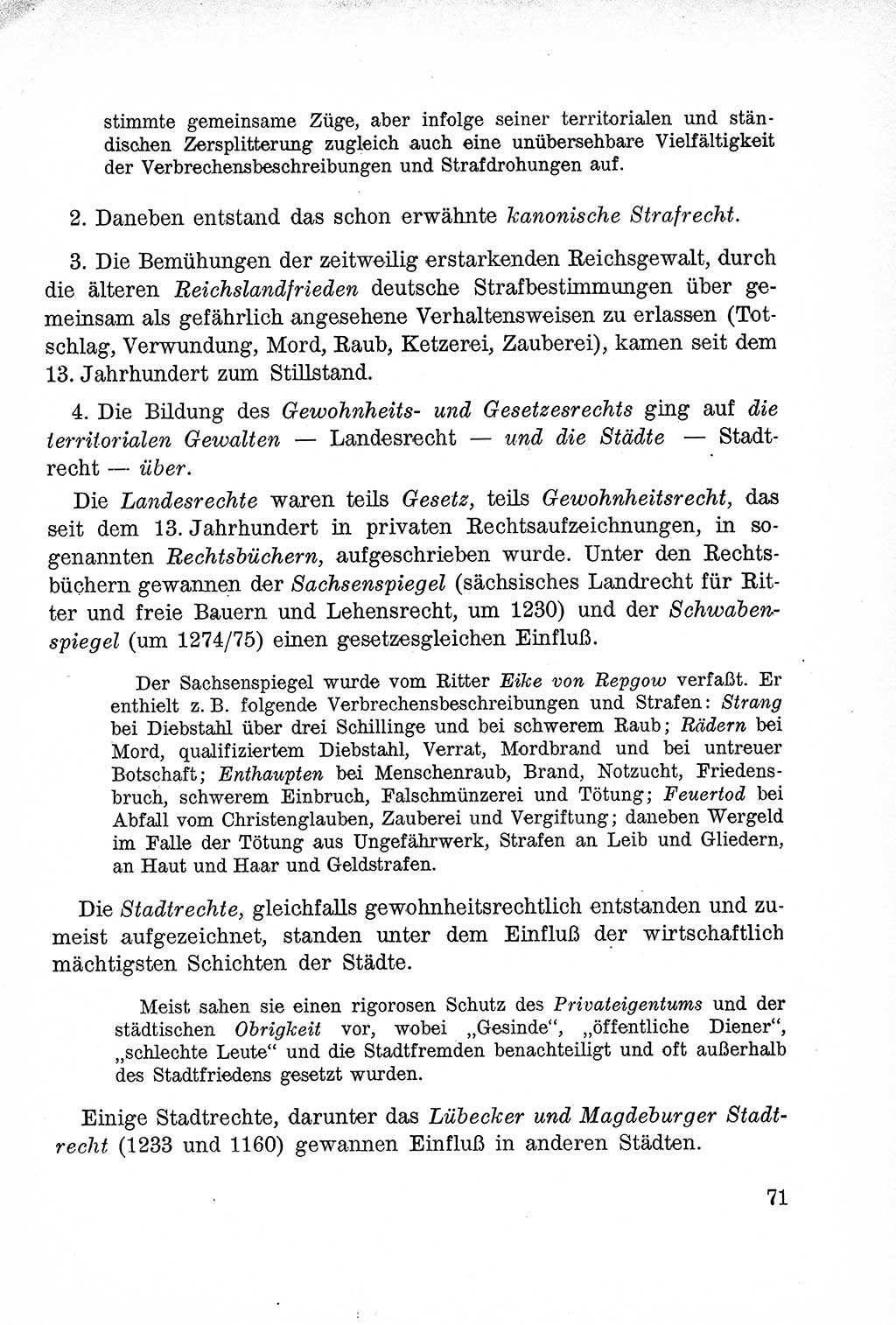 Lehrbuch des Strafrechts der Deutschen Demokratischen Republik (DDR), Allgemeiner Teil 1957, Seite 71 (Lb. Strafr. DDR AT 1957, S. 71)