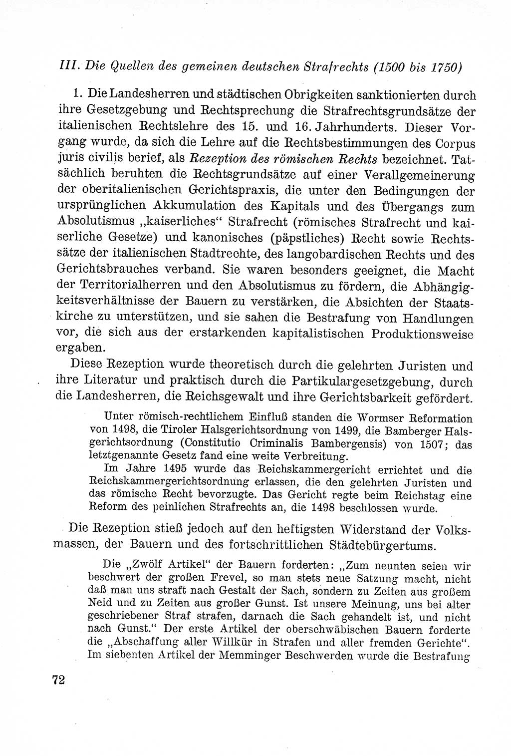 Lehrbuch des Strafrechts der Deutschen Demokratischen Republik (DDR), Allgemeiner Teil 1957, Seite 72 (Lb. Strafr. DDR AT 1957, S. 72)
