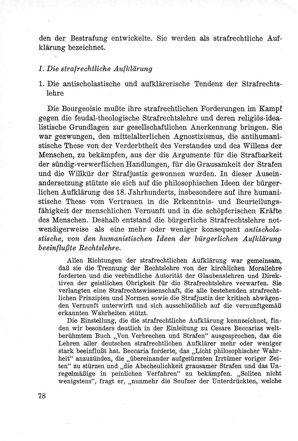 Lehrbuch des Strafrechts der Deutschen Demokratischen Republik (DDR), Allgemeiner Teil 1957, Seite 78 (Lb. Strafr. DDR AT 1957, S. 78)