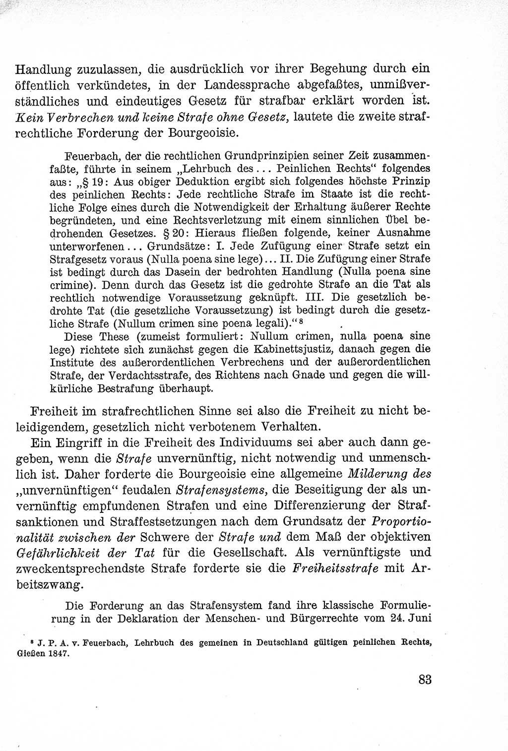 Lehrbuch des Strafrechts der Deutschen Demokratischen Republik (DDR), Allgemeiner Teil 1957, Seite 83 (Lb. Strafr. DDR AT 1957, S. 83)