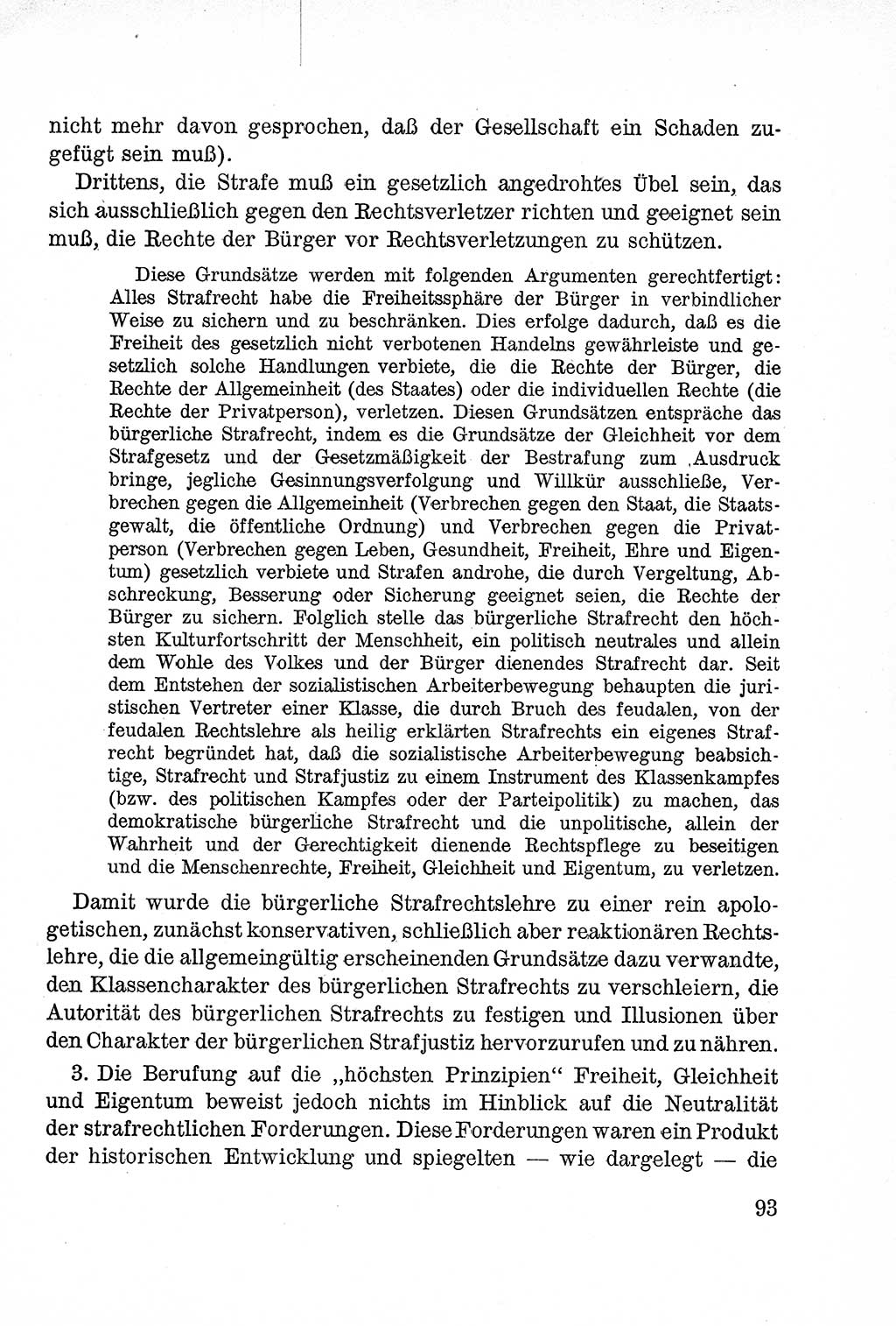 Lehrbuch des Strafrechts der Deutschen Demokratischen Republik (DDR), Allgemeiner Teil 1957, Seite 93 (Lb. Strafr. DDR AT 1957, S. 93)