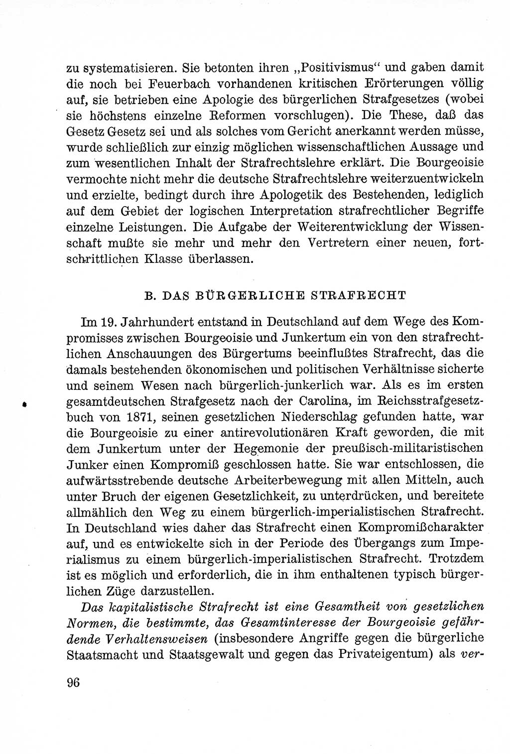 Lehrbuch des Strafrechts der Deutschen Demokratischen Republik (DDR), Allgemeiner Teil 1957, Seite 96 (Lb. Strafr. DDR AT 1957, S. 96)