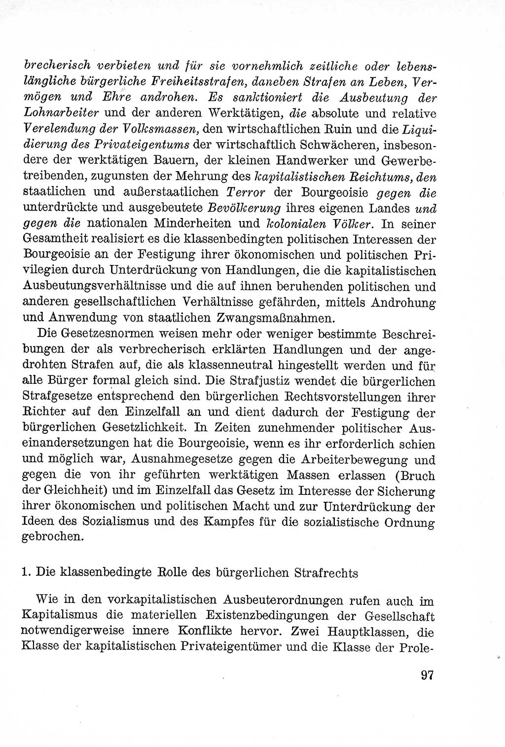 Lehrbuch des Strafrechts der Deutschen Demokratischen Republik (DDR), Allgemeiner Teil 1957, Seite 97 (Lb. Strafr. DDR AT 1957, S. 97)