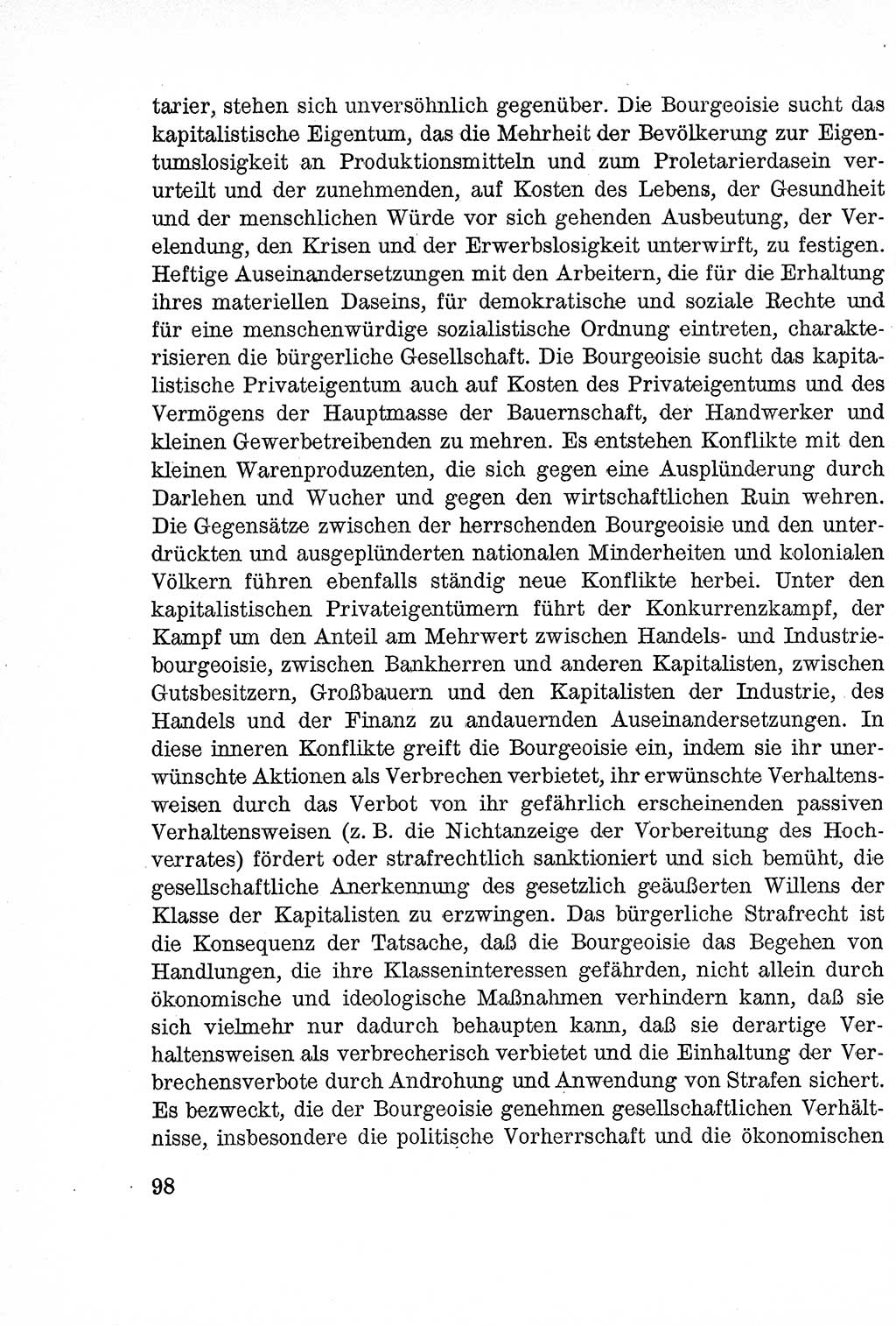 Lehrbuch des Strafrechts der Deutschen Demokratischen Republik (DDR), Allgemeiner Teil 1957, Seite 98 (Lb. Strafr. DDR AT 1957, S. 98)