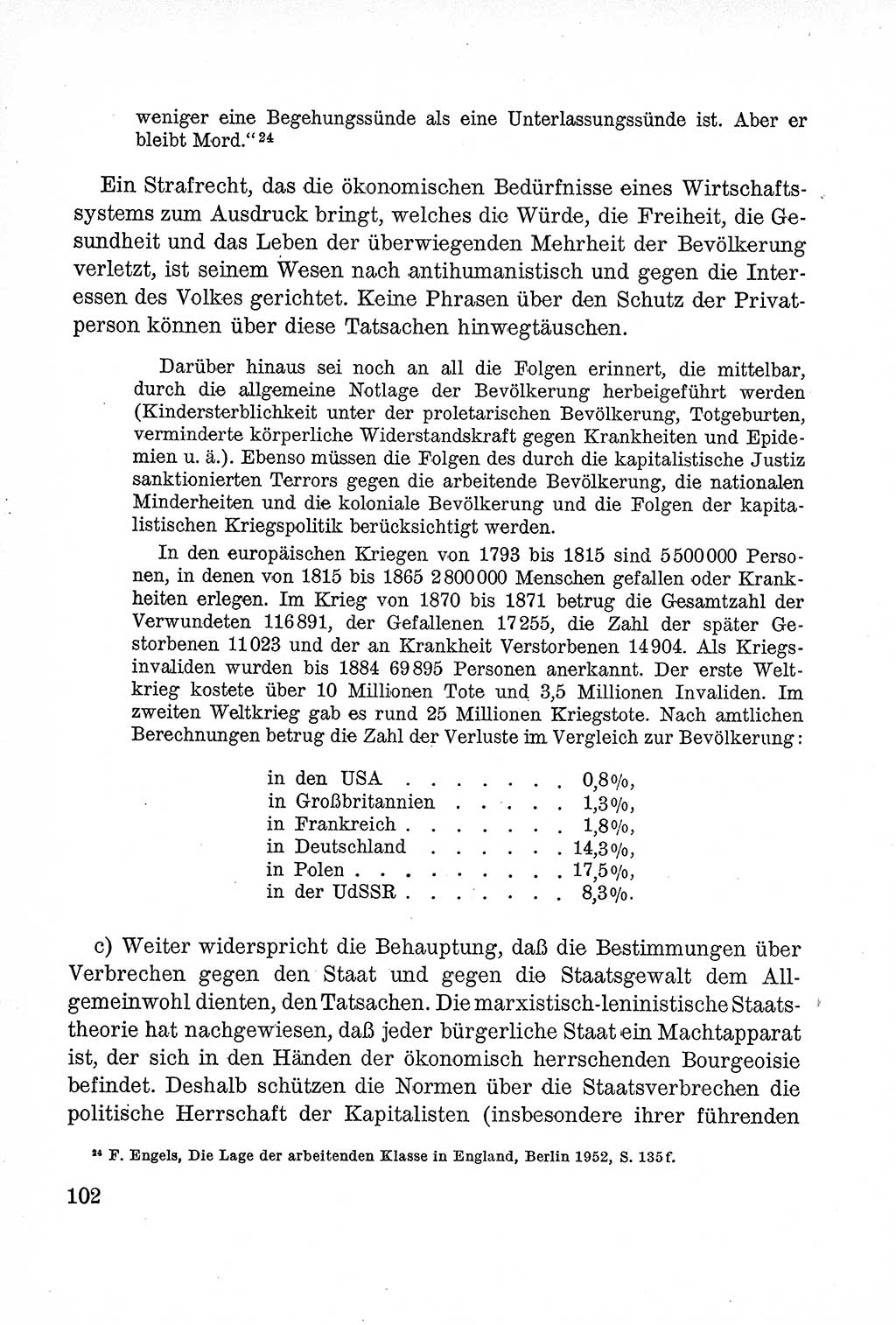 Lehrbuch des Strafrechts der Deutschen Demokratischen Republik (DDR), Allgemeiner Teil 1957, Seite 102 (Lb. Strafr. DDR AT 1957, S. 102)