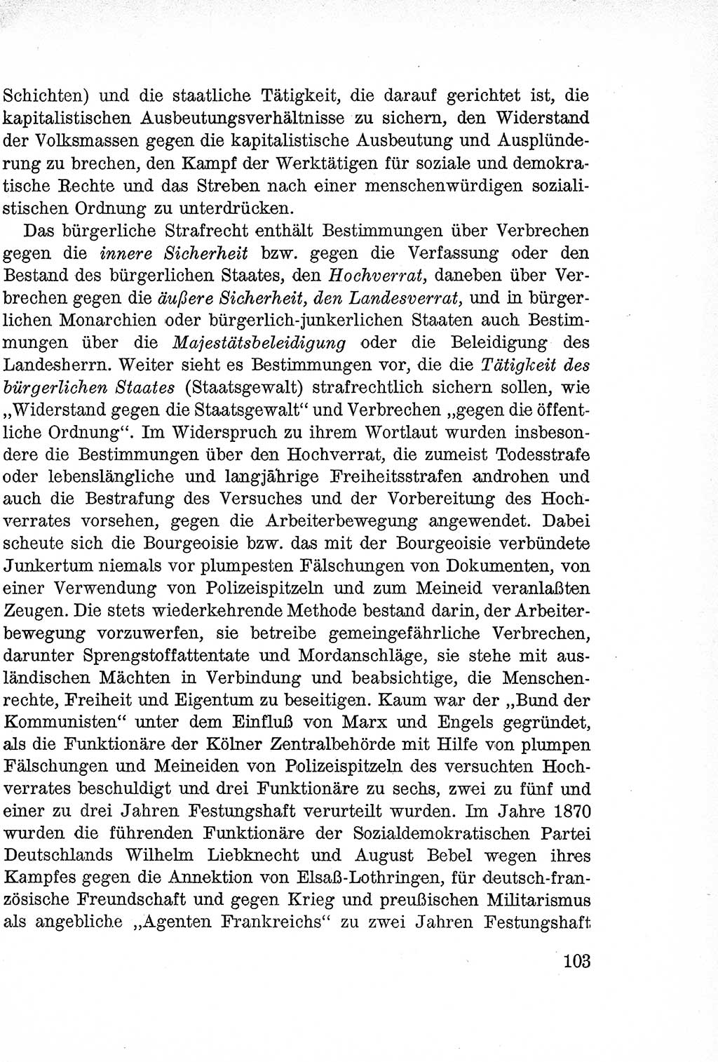 Lehrbuch des Strafrechts der Deutschen Demokratischen Republik (DDR), Allgemeiner Teil 1957, Seite 103 (Lb. Strafr. DDR AT 1957, S. 103)