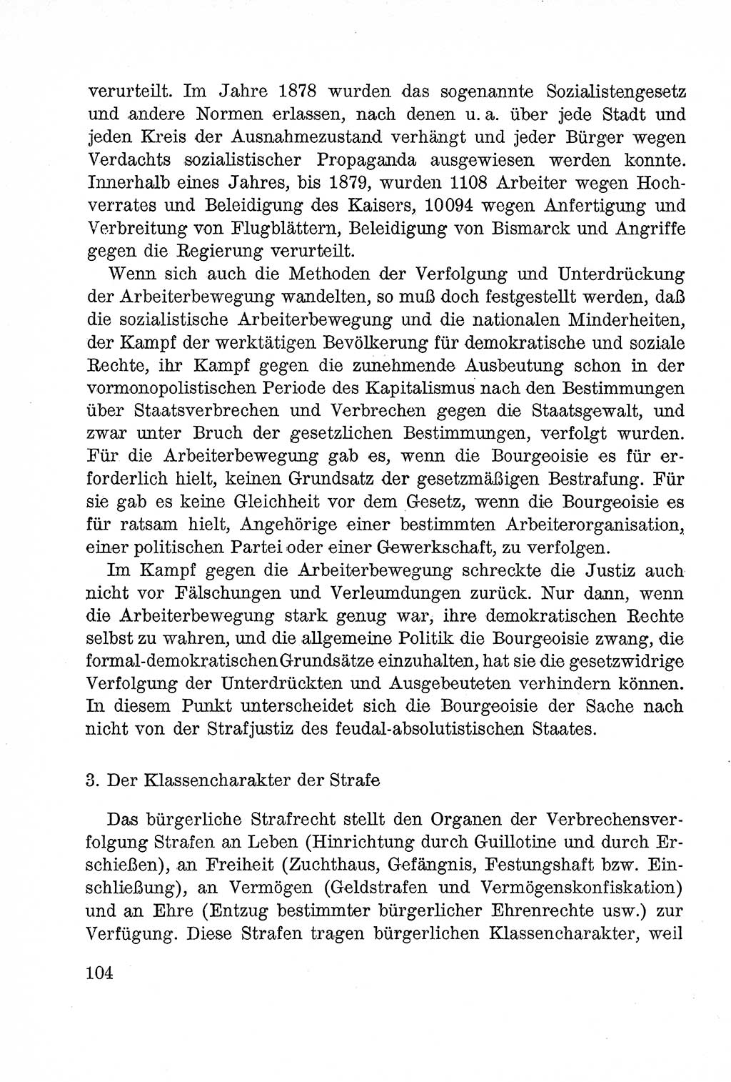 Lehrbuch des Strafrechts der Deutschen Demokratischen Republik (DDR), Allgemeiner Teil 1957, Seite 104 (Lb. Strafr. DDR AT 1957, S. 104)