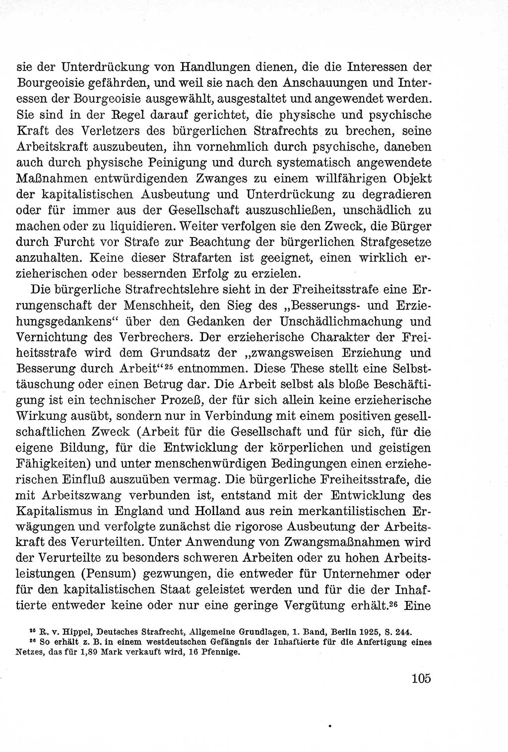 Lehrbuch des Strafrechts der Deutschen Demokratischen Republik (DDR), Allgemeiner Teil 1957, Seite 105 (Lb. Strafr. DDR AT 1957, S. 105)