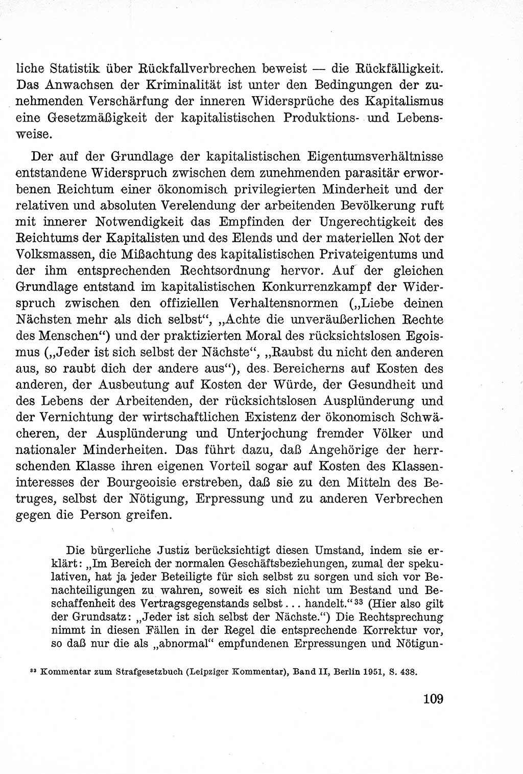 Lehrbuch des Strafrechts der Deutschen Demokratischen Republik (DDR), Allgemeiner Teil 1957, Seite 109 (Lb. Strafr. DDR AT 1957, S. 109)