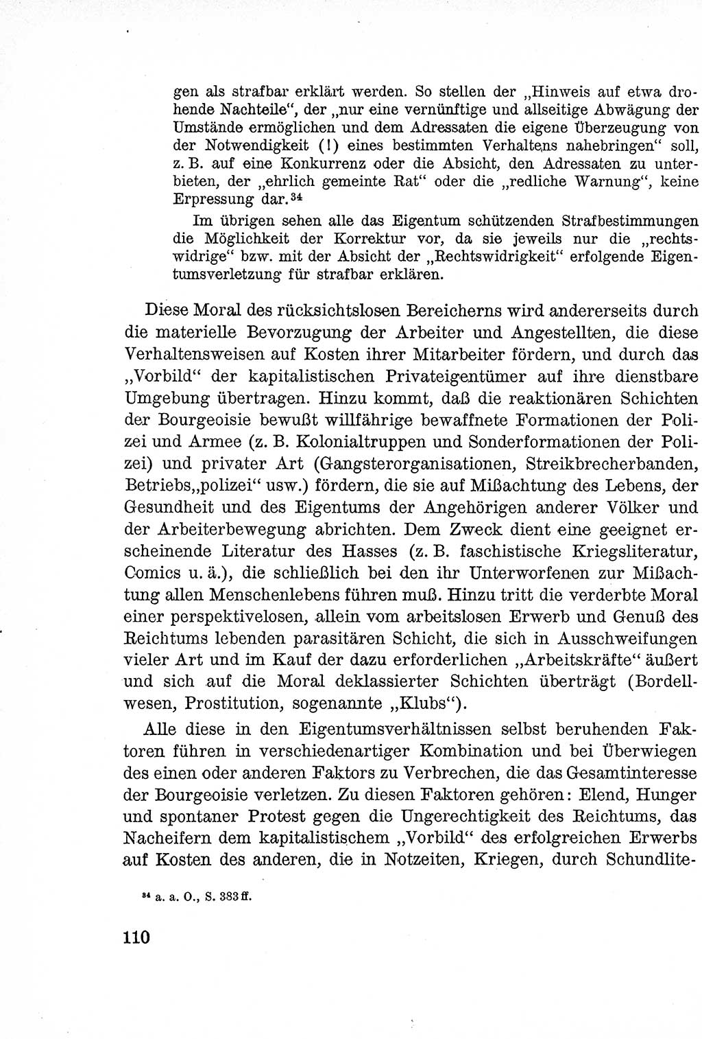 Lehrbuch des Strafrechts der Deutschen Demokratischen Republik (DDR), Allgemeiner Teil 1957, Seite 110 (Lb. Strafr. DDR AT 1957, S. 110)