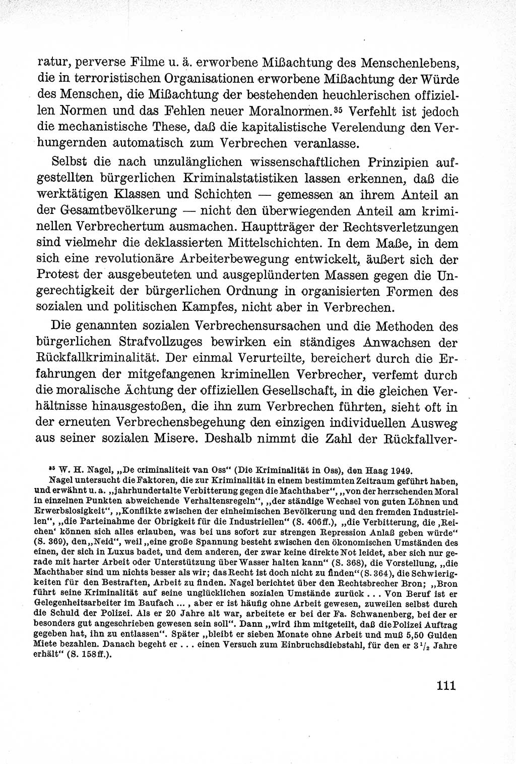 Lehrbuch des Strafrechts der Deutschen Demokratischen Republik (DDR), Allgemeiner Teil 1957, Seite 111 (Lb. Strafr. DDR AT 1957, S. 111)