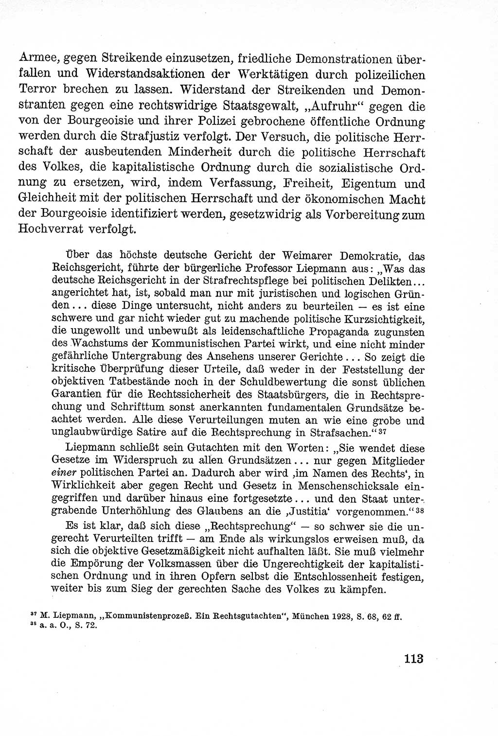 Lehrbuch des Strafrechts der Deutschen Demokratischen Republik (DDR), Allgemeiner Teil 1957, Seite 113 (Lb. Strafr. DDR AT 1957, S. 113)