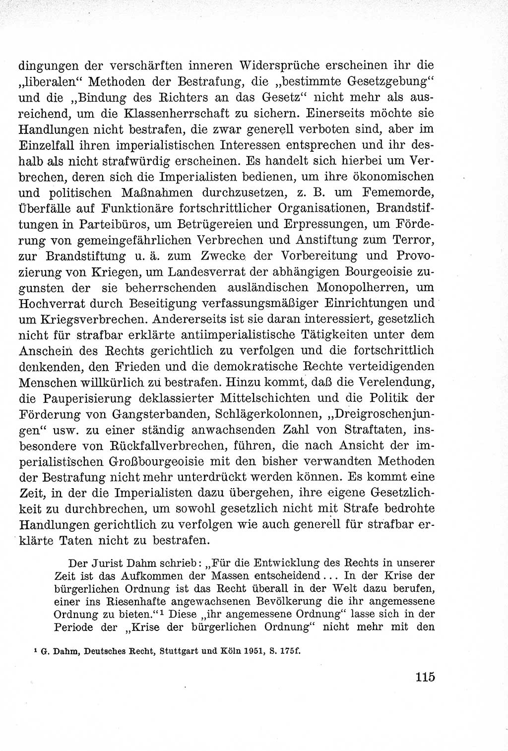 Lehrbuch des Strafrechts der Deutschen Demokratischen Republik (DDR), Allgemeiner Teil 1957, Seite 115 (Lb. Strafr. DDR AT 1957, S. 115)
