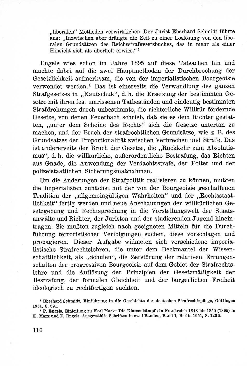 Lehrbuch des Strafrechts der Deutschen Demokratischen Republik (DDR), Allgemeiner Teil 1957, Seite 116 (Lb. Strafr. DDR AT 1957, S. 116)