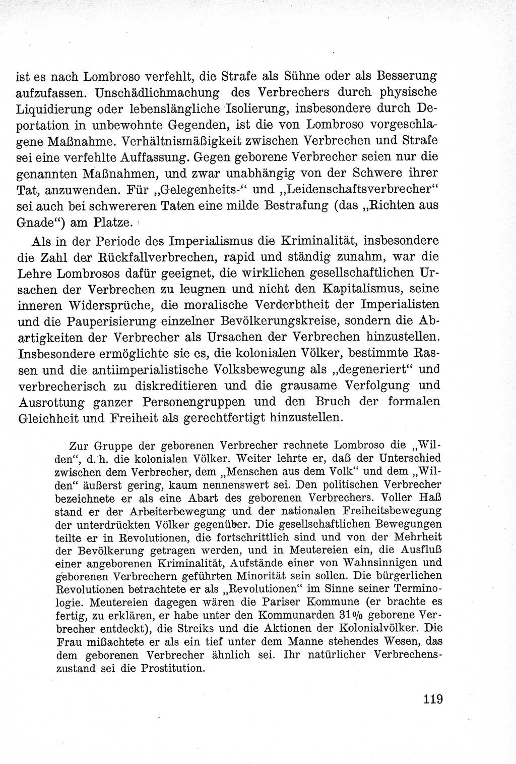 Lehrbuch des Strafrechts der Deutschen Demokratischen Republik (DDR), Allgemeiner Teil 1957, Seite 119 (Lb. Strafr. DDR AT 1957, S. 119)