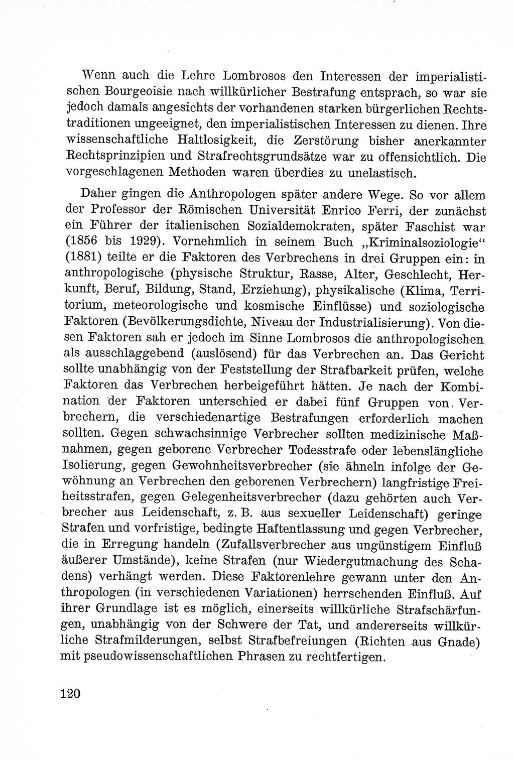 Lehrbuch des Strafrechts der Deutschen Demokratischen Republik (DDR), Allgemeiner Teil 1957, Seite 120 (Lb. Strafr. DDR AT 1957, S. 120)