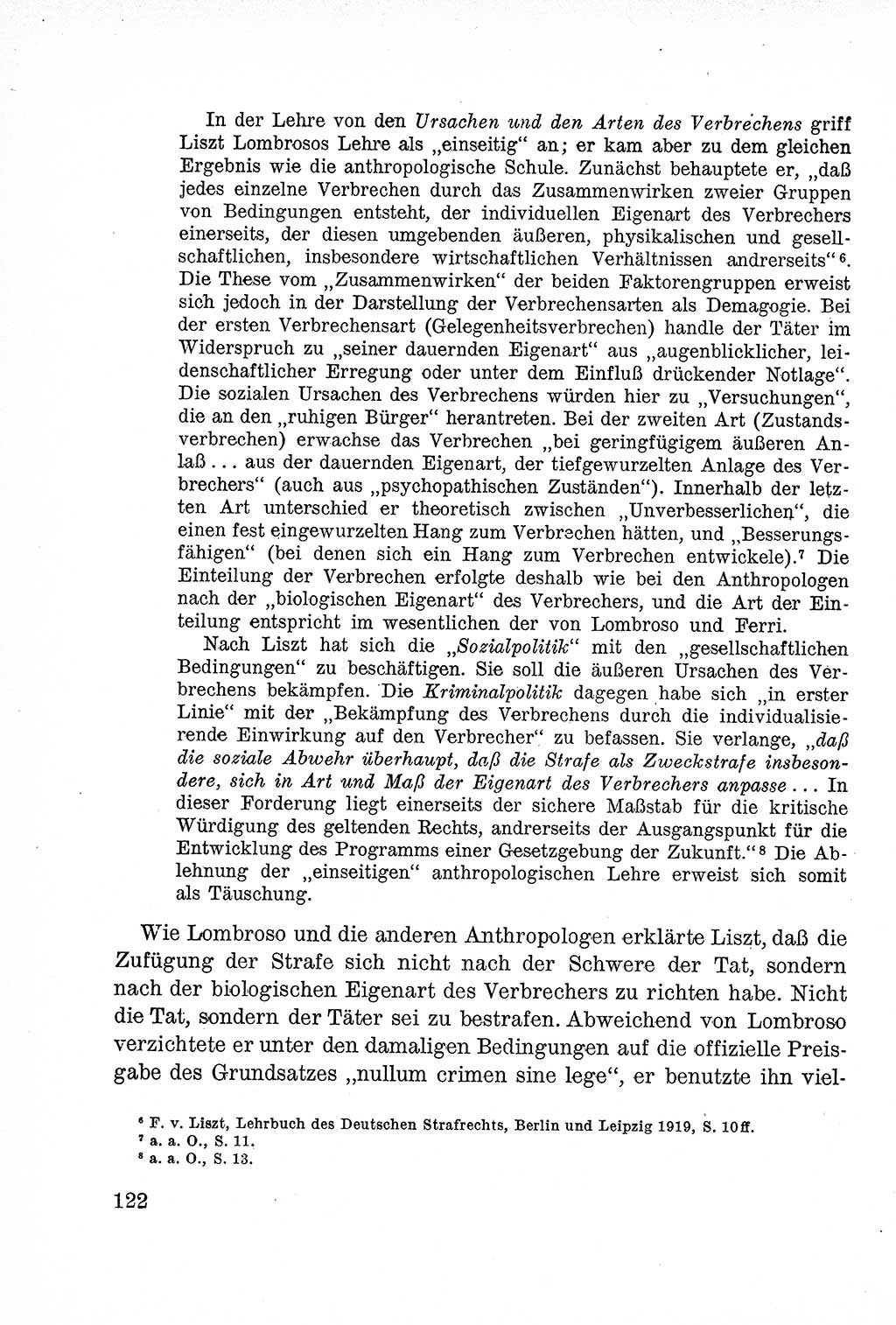 Lehrbuch des Strafrechts der Deutschen Demokratischen Republik (DDR), Allgemeiner Teil 1957, Seite 122 (Lb. Strafr. DDR AT 1957, S. 122)