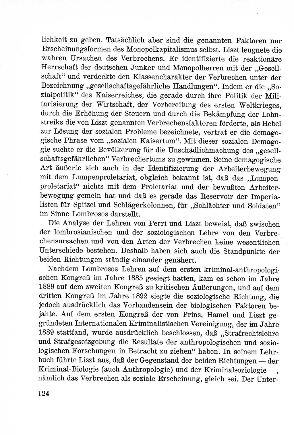 Lehrbuch des Strafrechts der Deutschen Demokratischen Republik (DDR), Allgemeiner Teil 1957, Seite 124 (Lb. Strafr. DDR AT 1957, S. 124)