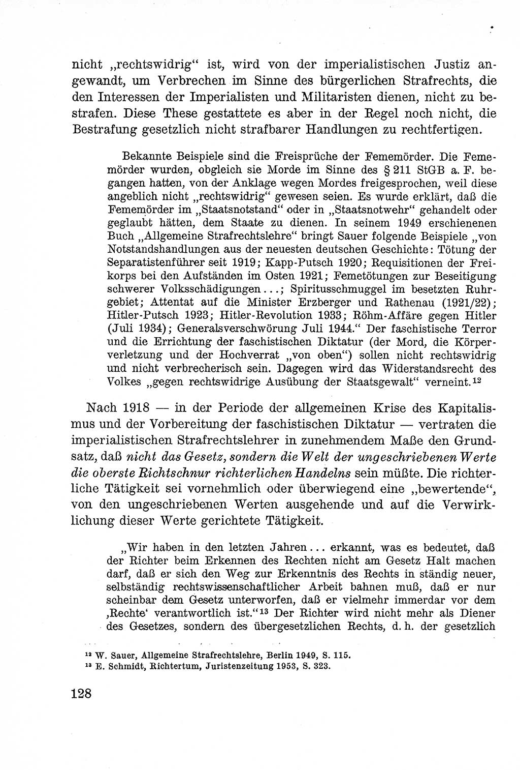 Lehrbuch des Strafrechts der Deutschen Demokratischen Republik (DDR), Allgemeiner Teil 1957, Seite 128 (Lb. Strafr. DDR AT 1957, S. 128)