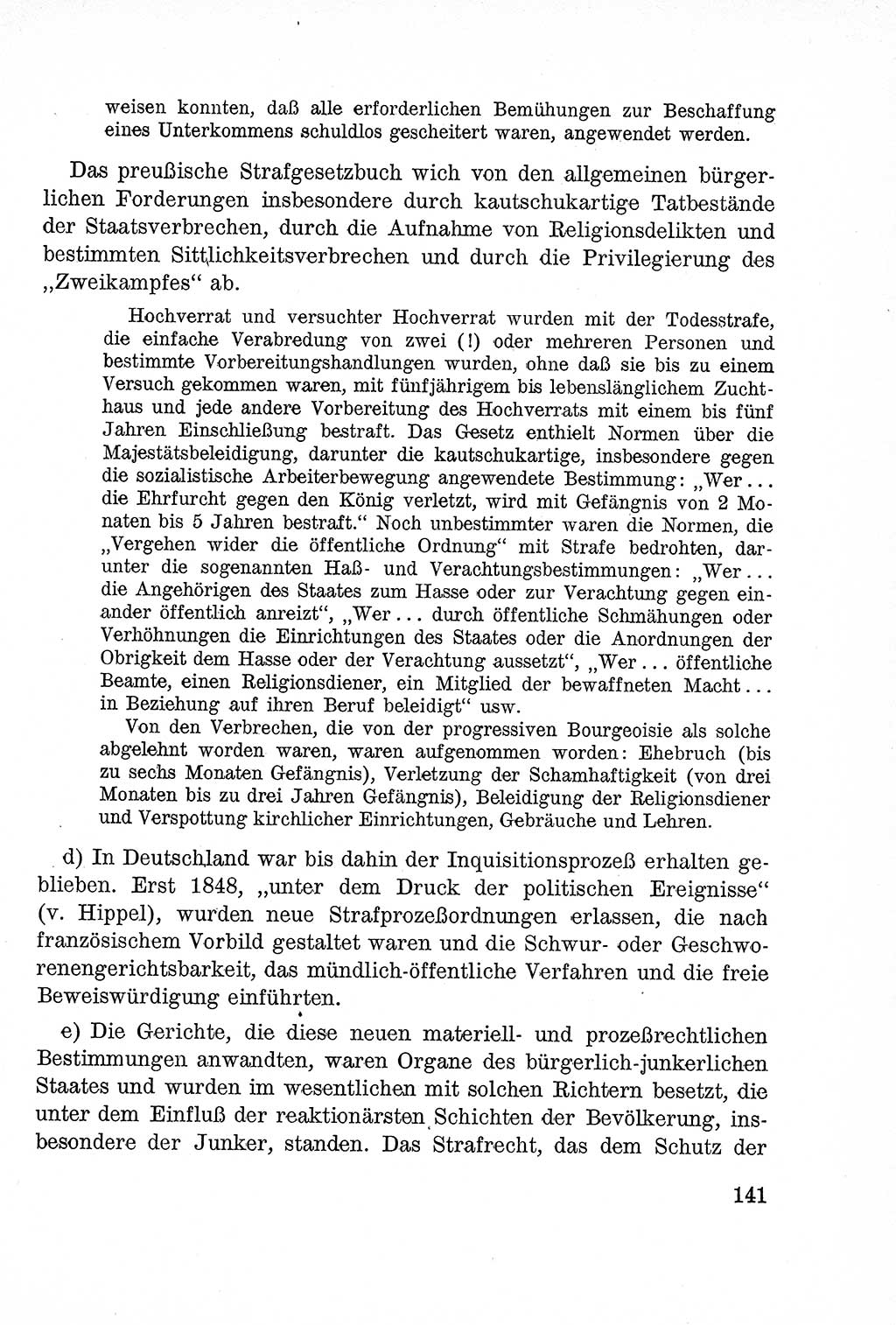 Lehrbuch des Strafrechts der Deutschen Demokratischen Republik (DDR), Allgemeiner Teil 1957, Seite 141 (Lb. Strafr. DDR AT 1957, S. 141)