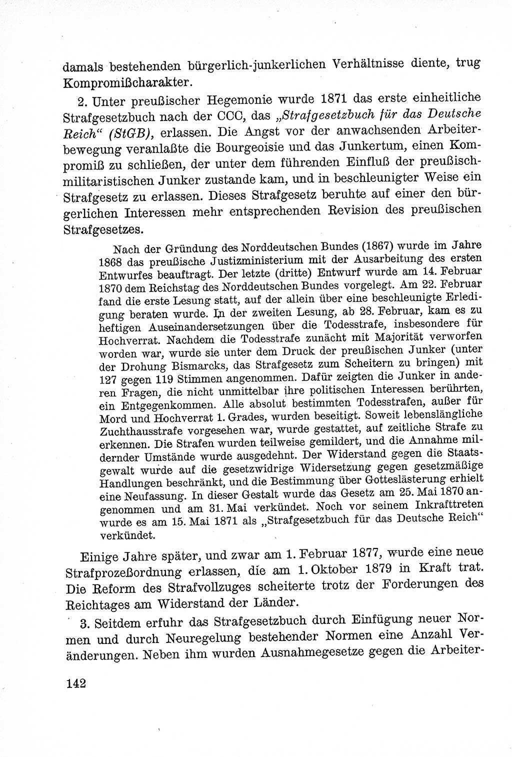 Lehrbuch des Strafrechts der Deutschen Demokratischen Republik (DDR), Allgemeiner Teil 1957, Seite 142 (Lb. Strafr. DDR AT 1957, S. 142)