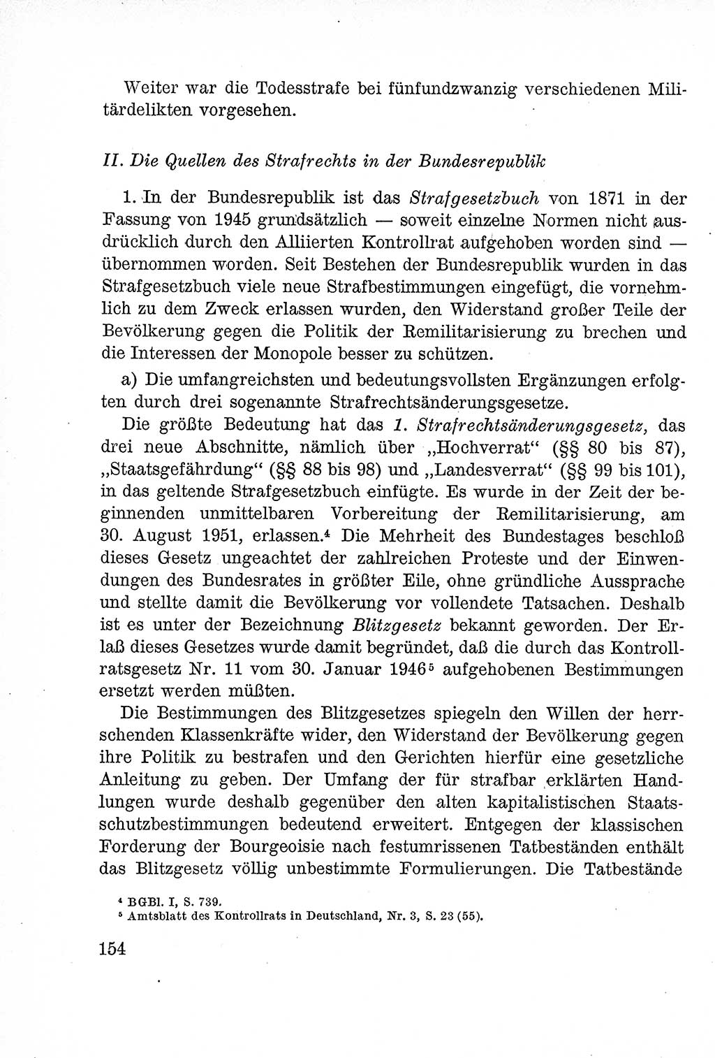 Lehrbuch des Strafrechts der Deutschen Demokratischen Republik (DDR), Allgemeiner Teil 1957, Seite 154 (Lb. Strafr. DDR AT 1957, S. 154)