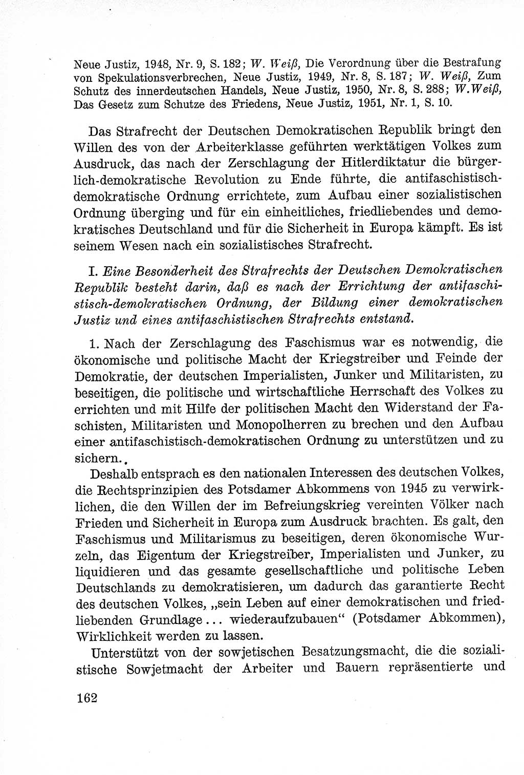 Lehrbuch des Strafrechts der Deutschen Demokratischen Republik (DDR), Allgemeiner Teil 1957, Seite 162 (Lb. Strafr. DDR AT 1957, S. 162)